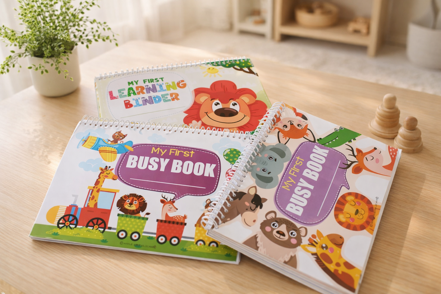 3-in-1 Toddler Busy Book Bundle - Montessori Quiet Book Set for Travel & Learning